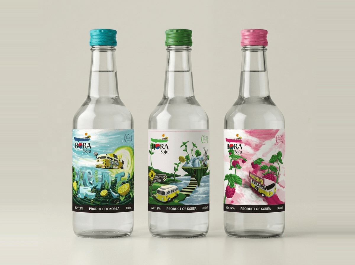 BORA Soju clear bottle export OEM lineup