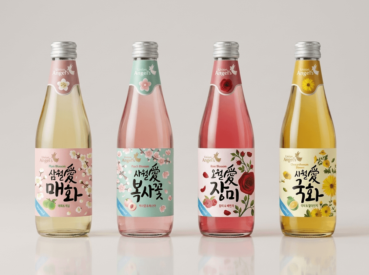 330ml floral clear bottle export OEM lineup